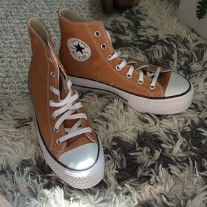 Converse Tan High-Top Sneakers Classic Design
